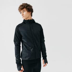 Laufjacke Kapuze Warm+ Herren schwarz