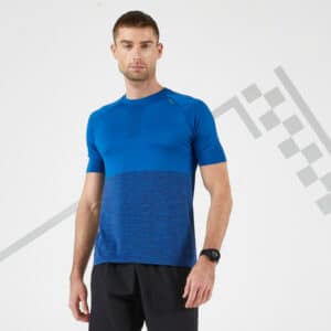 Laufshirt kurzarm atmungsaktiv Kiprun Care Herren blau