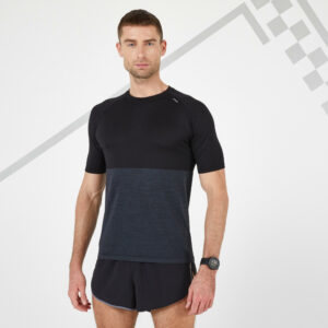 Laufshirt kurzarm atmungsaktiv Kiprun Care Herren schwarz