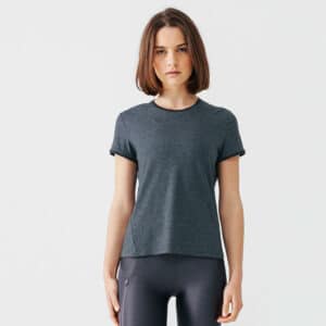 Laufshirt kurzarm atmungsaktiv Soft Damen dunkelgrau