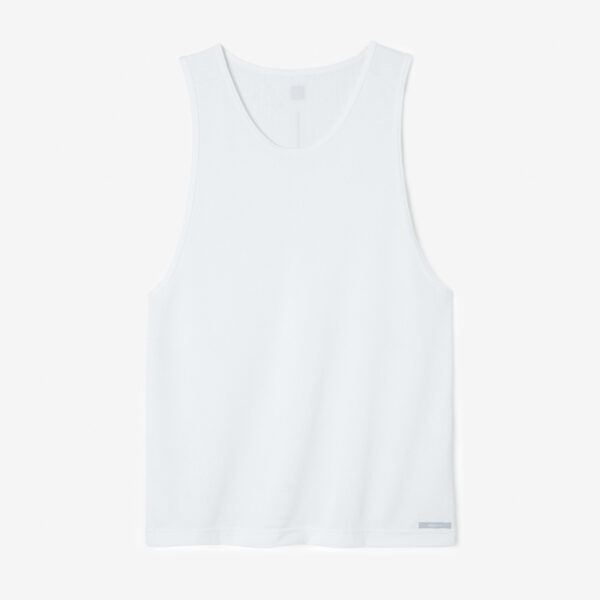 Laufshirt ärmellos Tank-Top atmungsaktiv Dry Herren weiss