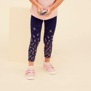 Leggings Basic Baumwolle Kinder blau/rosa mit Motiven