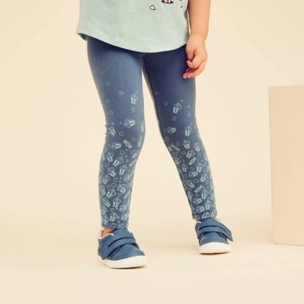 Leggings Basic Baumwolle Kinder blau/türkis mit Motiven