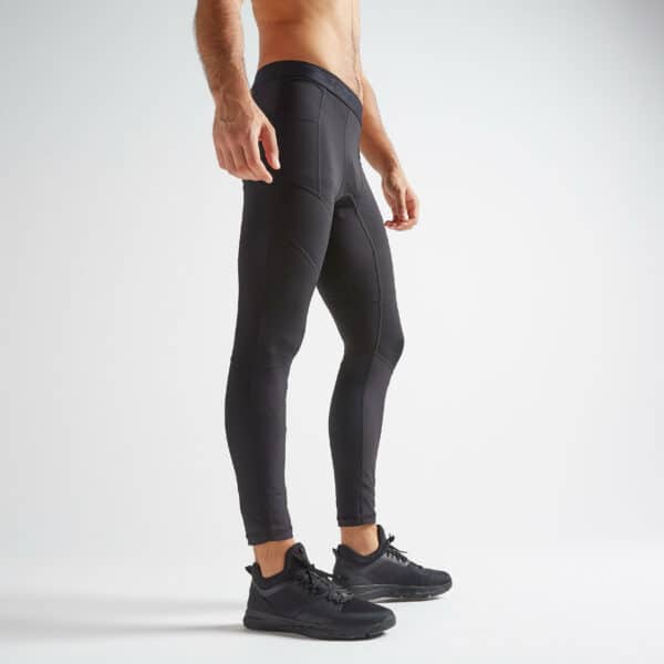 Leggings Fitness 500 atmungsaktiv Herren schwarz