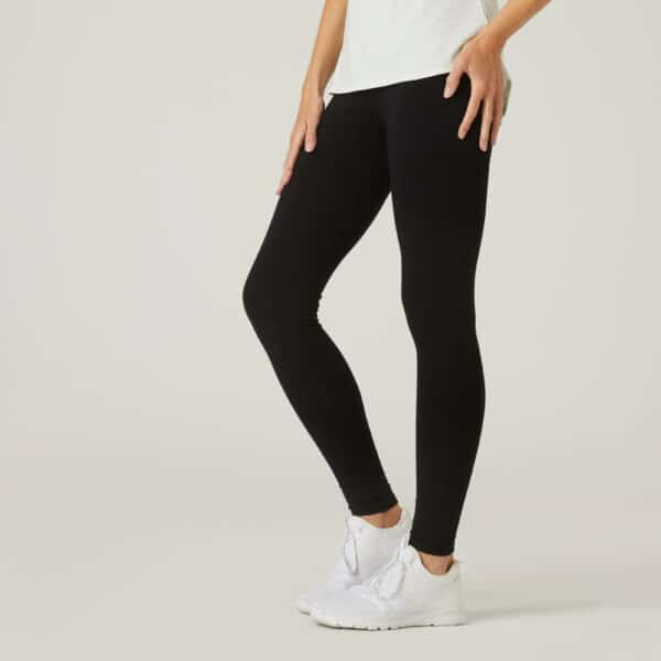 Leggings Fitness Baumwolle Salto Damen schwarz