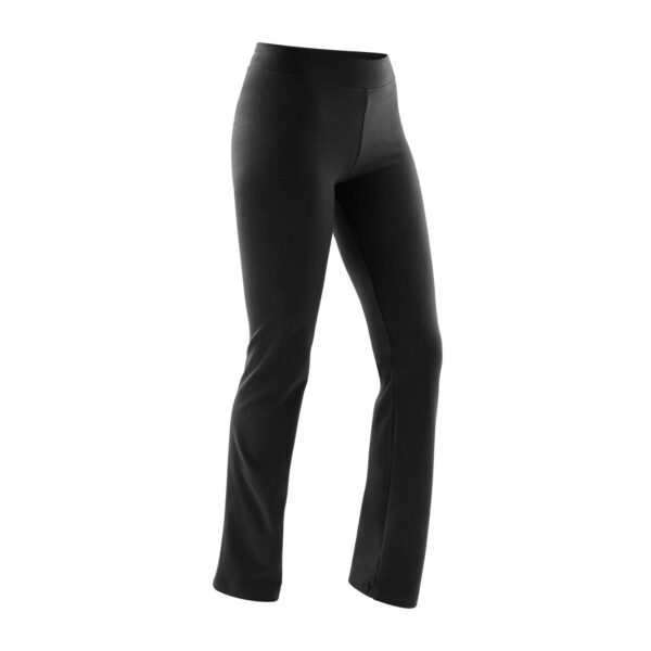 Leggings Fitness Baumwolle gerader Schnitt Fit+ Damen schwarz