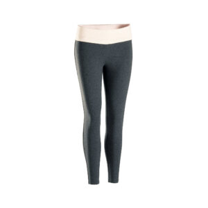 Leggings sanftes Yoga Damen Ecodesign grau/rosa