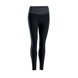 Leggings sanftes Yoga Damen Ecodesign schwarz/grau