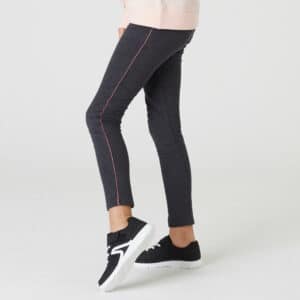 Leggings warm French Terry Baumwolle Mädchen dunkelgraumeliert