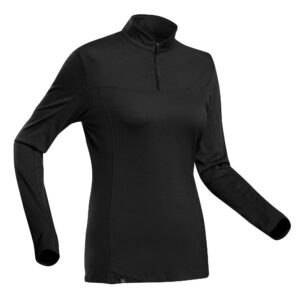 Merino Shirt MT500 langarm hoher Kragen Zip Damen