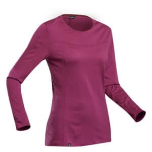 Merinoshirt Bergtrekking MT500 langarm Damen lila