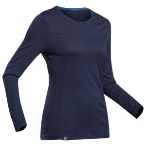 Merinoshirt Bergtrekking MT500 langarm Damen navy