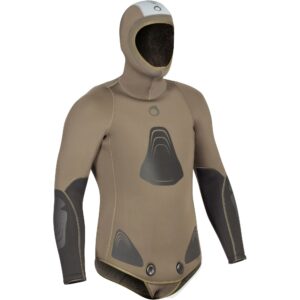 Neoprenjacke Apnoetauchen SPF 100 Neopren 7 mm khaki/grün