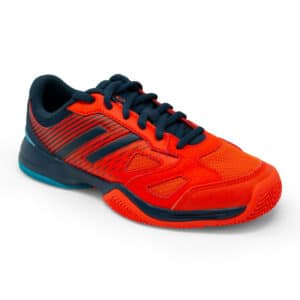 Padelschuhe PS 500 mit Schnürung Kinder rot/schwarz