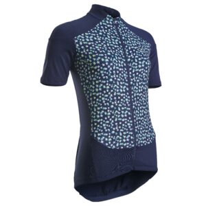 Radtrikot kurzarm Rennrad RC 500 Damen dunkelblau