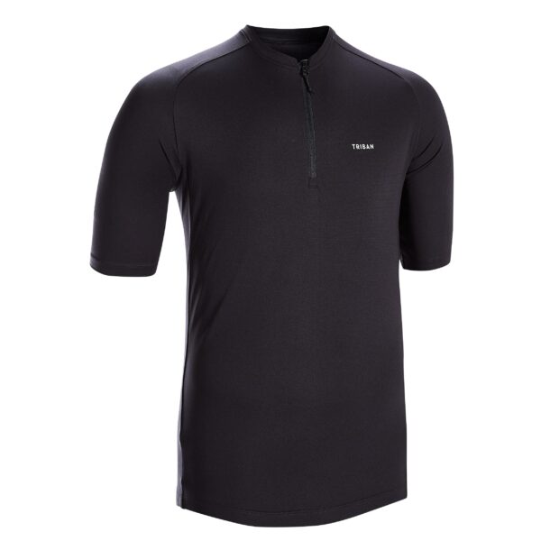 Radtrikot kurzarm Rennrad Sommer Herren Essentiel schwarz