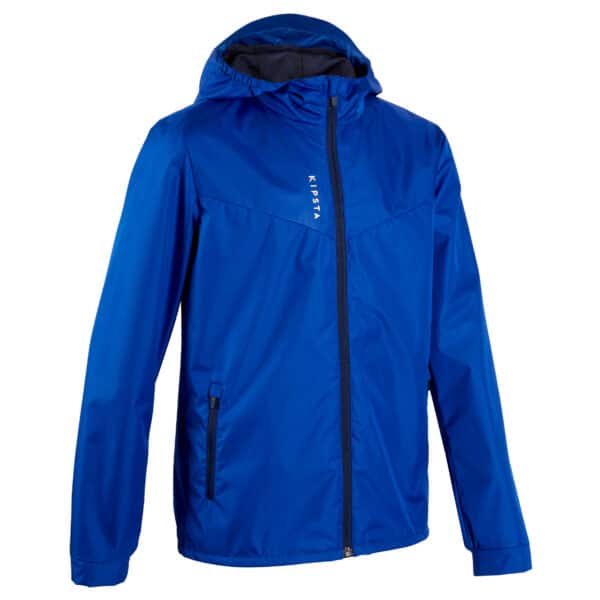 Regenjacke Fussball T500 Kinder blau