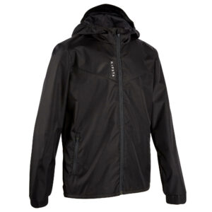 Regenjacke Fussball T500 Kinder schwarz