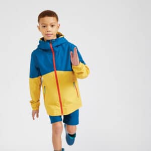 Regenjacke Segeln Kinder wasserdicht 100 gelb/blau