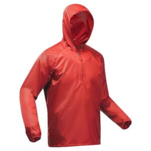 Regenjacke Wandern Raincut mit kurzem Reissverschluss Herren rot