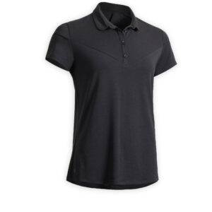 Reit-Poloshirt 100 kurzarm Damen schwarz