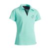 Reit-Poloshirt 500 Mesh Kinder türkis/marineblau