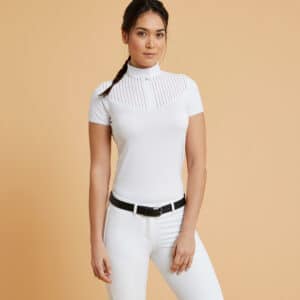 Reit-Poloshirt Turnier kurzarm 500 Damen weiss