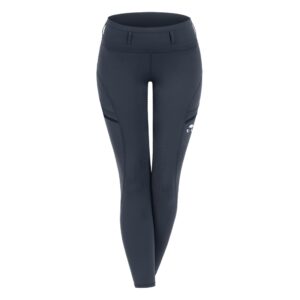 Reitleggings High Waist Silikonvollbesatz Damen blau