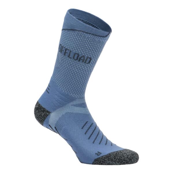 Rugby-Stutzenstrümpfe Mid Damen blau/grau