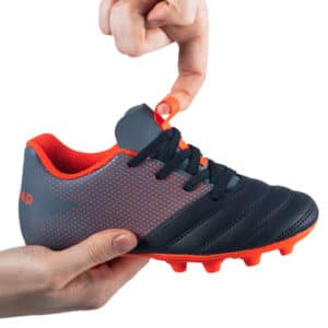 Rugbyschuhe R100 FG Kid Easy-Schnürung gegossene Sohle Kinder rot