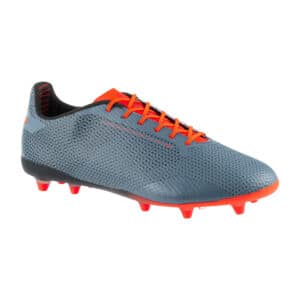 Rugbyschuhe Score 900 FG geformte Stollen trockener Boden Herren grau/orange