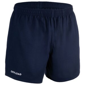 Rugbyshorts R100 mit Taschen Erwachsene blau