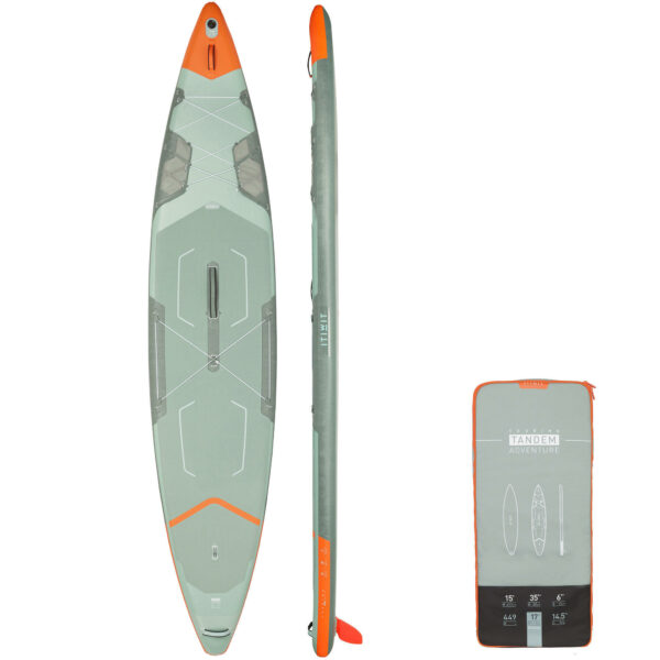 SUP-Board Stand Up Paddle aufblasbar Touring X500 TANDEM 15“-35' grün