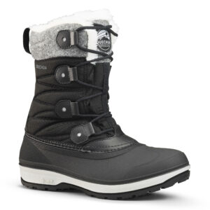 Schneestiefel Winterwandern SH500 X-Warm wasserdicht Schnürung hoch Damen schwar