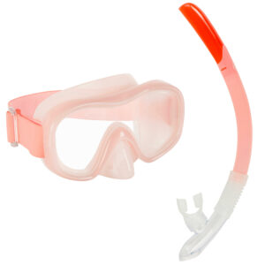 Schnorchel-Set Damen/Herren SNK 520 mit Maske/Schnorchel koralle/hell