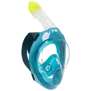 Schnorchelmaske Easybreath Damen/Herren mit Akustikventil 540 blau/grün