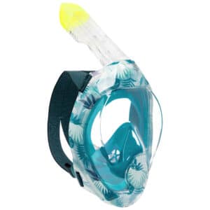 Schnorchelmaske Easybreath Damen/Herren mit Akustikventil 540 türkis/Palmen