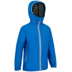 Segeljacke Sailing 100 Wasserdicht Kinder neonblau