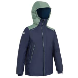 Segeljacke Sailing 100 warm wasserdicht Kinder Jungen blau/khaki