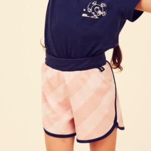 Shorts 500 anpassbar atmungsaktiv rosa gestreift