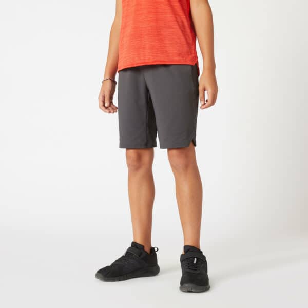 Shorts Baumwolle atmungsaktiv 500 Kinder grau