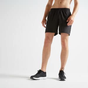 Shorts Fitness Basic atmungsaktiv Herren schwarz