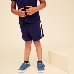 Shorts anpassbar atmungsaktiv 500 Kinder marineblau