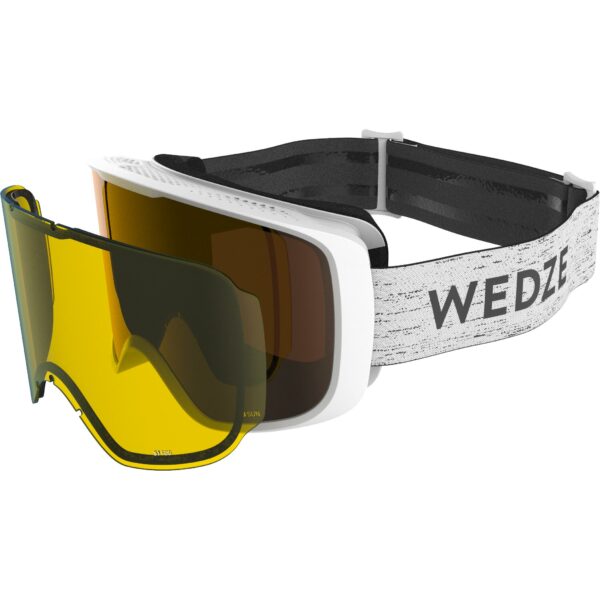 Skibrille Snowboardbrille G 100 I Allwetter Erwachsene/Kinder weiss