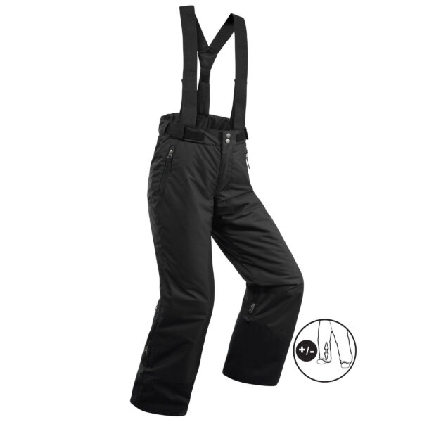 Skihose Pull'n Fit 500 warm wasserdicht Kinder schwarz