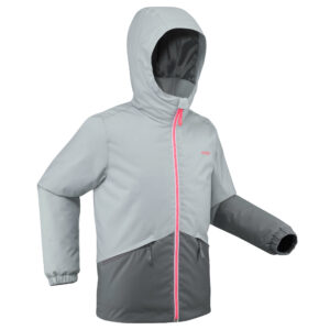 Skijacke 100 warm wasserdicht Kinder grau