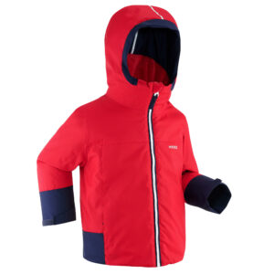 Skijacke 500 PULL'N Kinder rot/marineblau