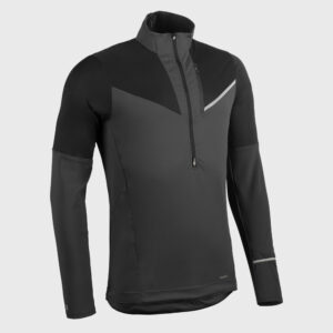 Softshell-Laufshirt langarm Trail Herren schwarz/grau