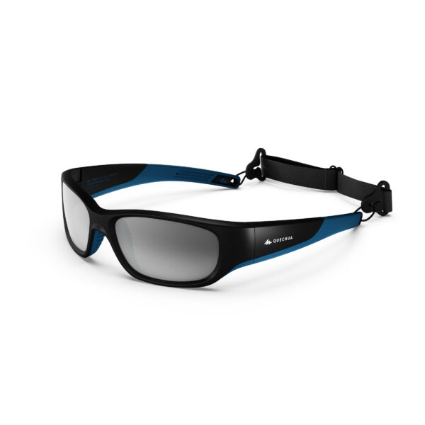 Sonnenbrille Wandern MHT550 Kinder ab 10 Jahren Kategorie 4 schwarz/silber