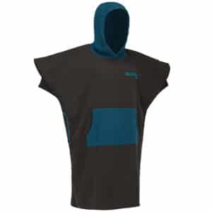 Surf-Poncho Damen/Herren 500 schwarz/petrol